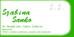 szabina sanko business card